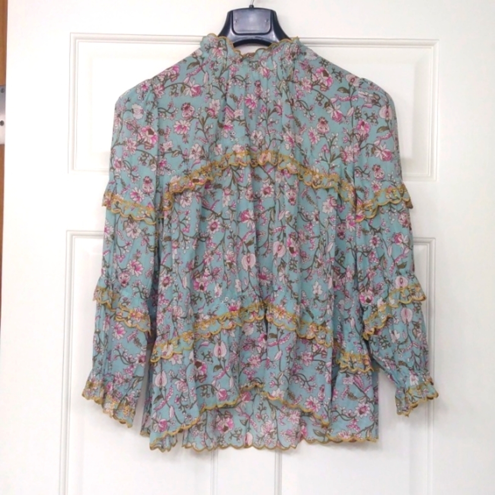 ISABEL MARANT ETOILE PRINT EMBROIDERED TOP MY THERESA